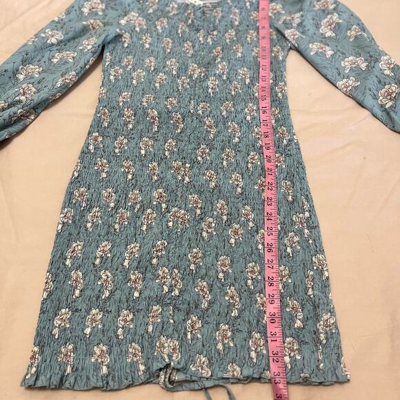 Blush Womens Light Blue Floral Mini Dress with Ruching Size XL - Picture 5 of 7